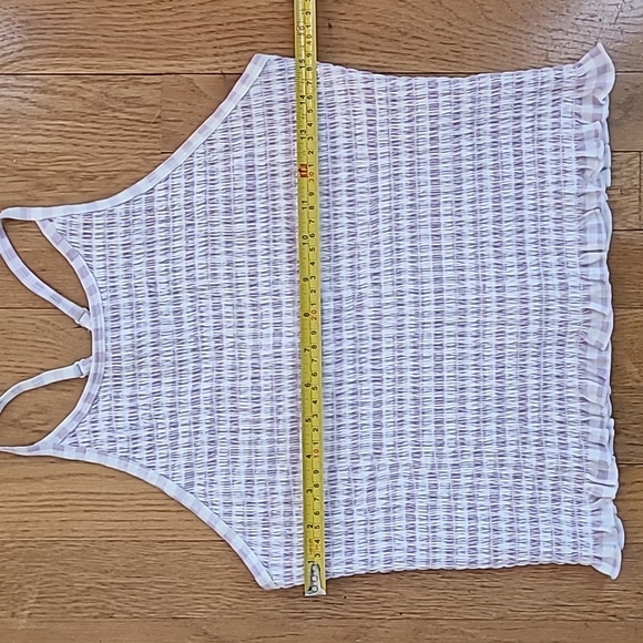 SO BRAND WOMENS JUNIOR PURPLE AND WHITE SMOCKING SUMMER TANK TOP SIZE LARGE - Picture 8 of 12